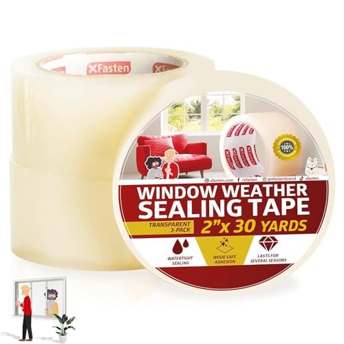 XFasten Transparent Window Weather Stripping Tape 2”x30yds...
