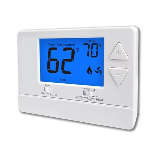 NonProgrammable Thermostat for House, Digital Energy-Saving...
