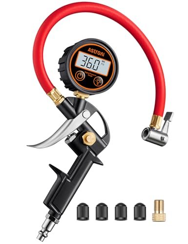 AstroAI T1 Digital Tire Pressure Gauge with Inflator, 3-250...