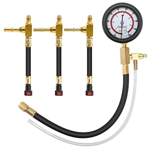 BETOOLL Fuel Pressure Test Kit 0-100PSI with 9.49,7.89,6.30...