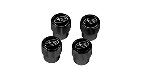Subaru Logo Black Tire Valve Stem Caps for Forester...
