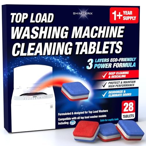 Washing Machine Cleaner Tablets 28 Pack for HE Top Load...