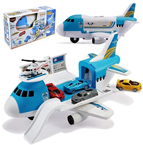 Tuko Transport Cargo Airplane Car Toy Play Set for 3+...