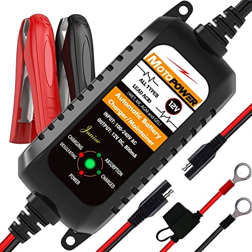 MOTOPOWER MP00205A 12V 800mA Automatic Battery Charger,...
