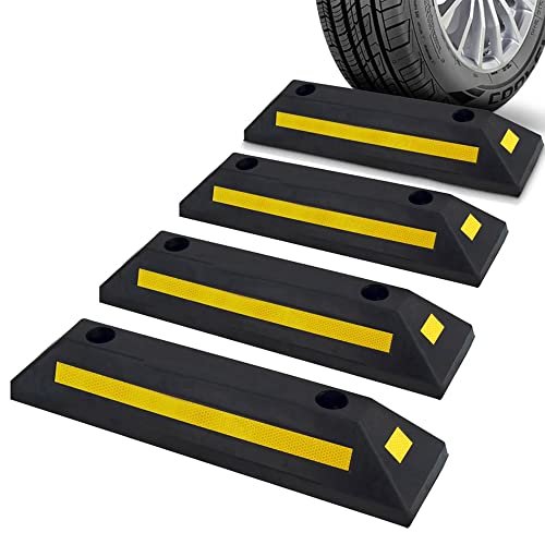 Pyle Curb Garage Vehicle Floor Safety Heavy Duty Rubber...
