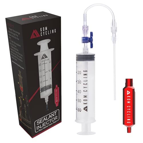 KOM Cycling Tubeless Sealant Injector Syringe and Presta...