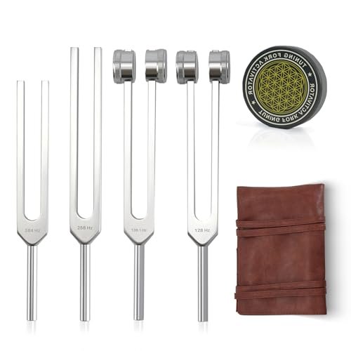 Tuning Forks for Healing Set – Includes 128Hz, 136Hz,...
