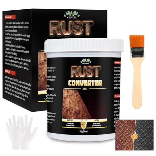 2-in-1 Rust Converter & Metal Primer, 35 Floz Black Rust...