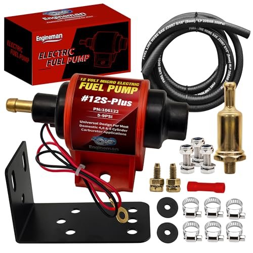 ENGINEMAN Universal 12 Volt Electric Fuel Pump 5-9 PSI,...