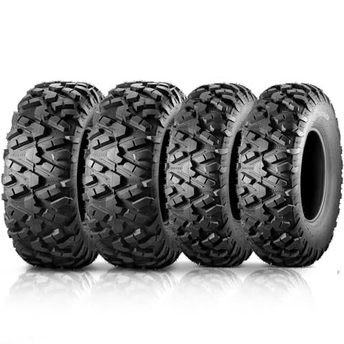 MaxAuto Set of 4 UTV ATV Tires 25x8-12 Front &...