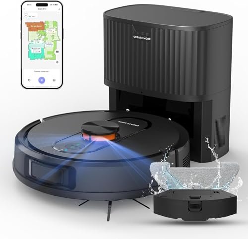 Robot Vacuum and Mop with Self-Emptying, 5000Pa Robotic...