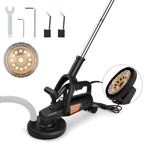 3800W Concrete Floor Grinder with Handle & Dust Shroud, 6...