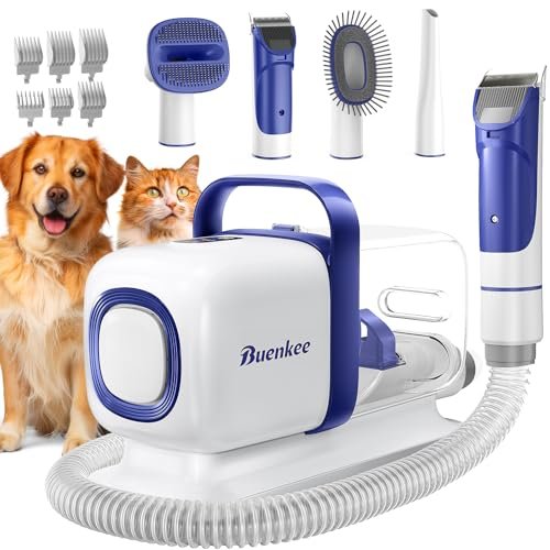 buenkee Dog Grooming Kit with Vacuum, All-in-One Pet...