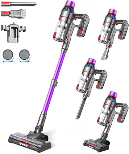 Cordless Stick Vacuum Cleaner - 550W Powerful Cordless...