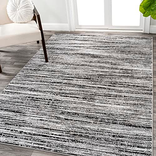 JONATHAN Y Loom Strie' Black/Gray Indoor Area Rug 8X10...