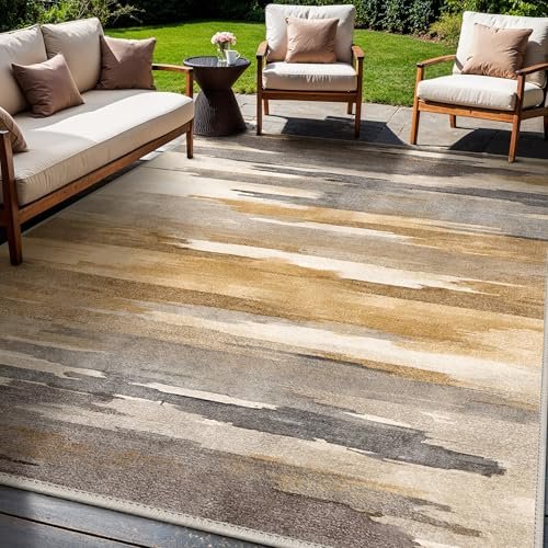 GENIMO Outdoor & Indoor Area Rug 5'x7', Waterproof,...