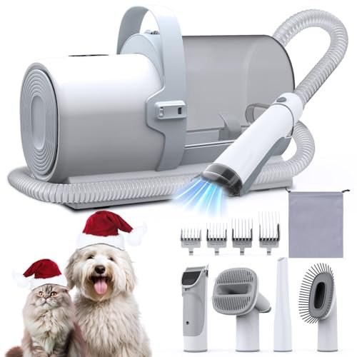 Dog Grooming Vacuum, Pet Grooming Kit with Dog Clippers,...