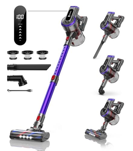 INTETURE Cordless Vacuum Cleaner, 450W 45Kpa Vacuum...