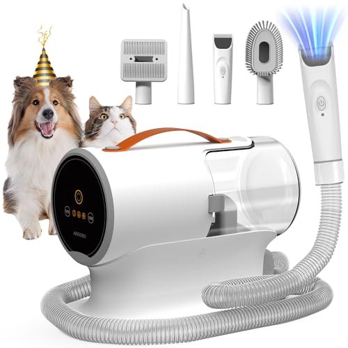 AIRROBO Dog Grooming Vacuum Kit,12000Pa Strong Pet Vacuum...
