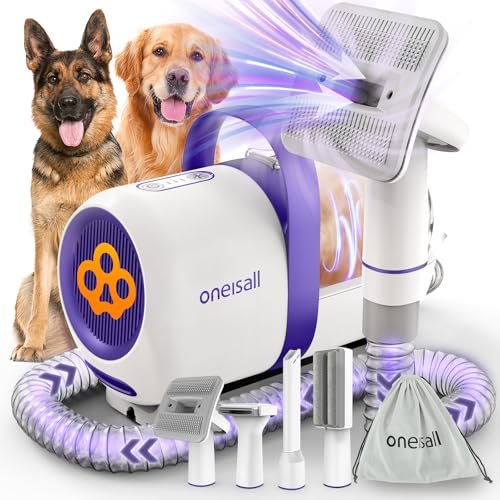 oneisall Dog Hair Vacuum & Dog Grooming Kit/Low Noise Dog...