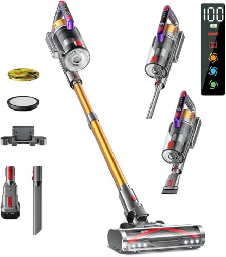 Cordless Vacuum Cleaner, 580W 48KPA 70Mins Vacuum Cleaners...