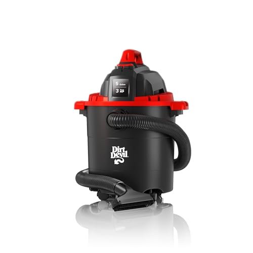 Dirt Devil 5 Gallon Corded Wet Dry Shop Vacuum, Portable,...