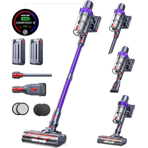 Cordless Vacuum Cleaner, 2 Batteries 110 Mins Runtime...