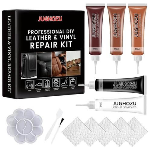 Jughozu Leather Repair Kit for Furniture, Sofa, Jacket, Car...