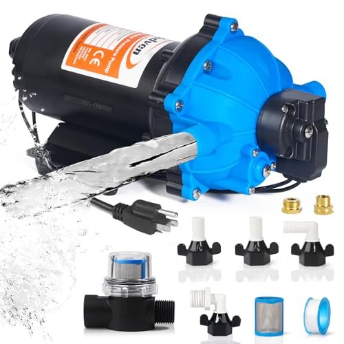 110V DC Fresh Water Pump, 7GPM 70PSI, Five Chamber...