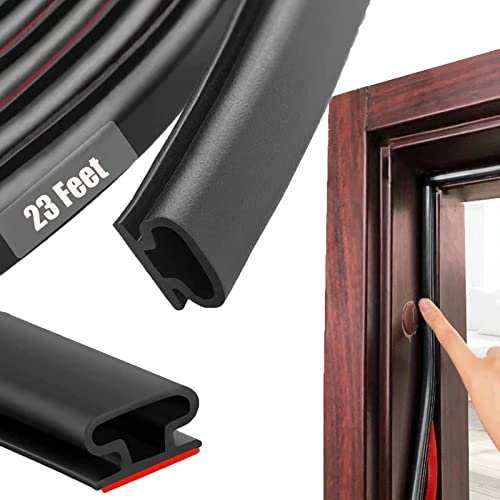 Black Rubber Weather Stripping Door Seal Strip, D Shape...