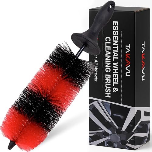 (Upgraded) TAKAVU Premium Wheel & Tire Brush, Long Bristle...