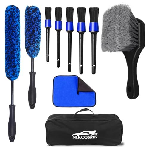 NIKCOSMK 10Pcs Wheel Brush Kit for Cleaning Wheel and...
