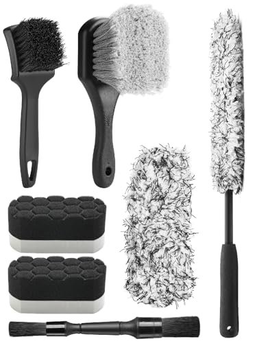 Fantasticlean 7PCS Car Wheel Cleaning Pro Kit, Tire Brush,...
