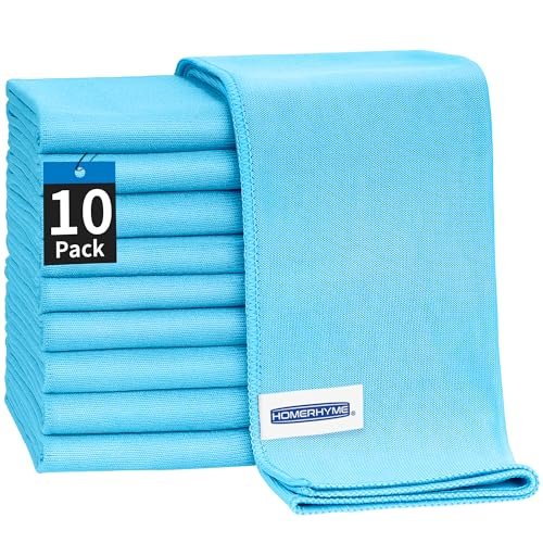 HOMERHYME Microfiber Glass Cleaning Cloth - 10 Pack...