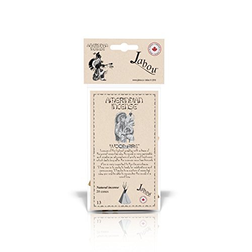 Jabou Wood Incense Cones, 20 Cones - Wood Fire Scent...