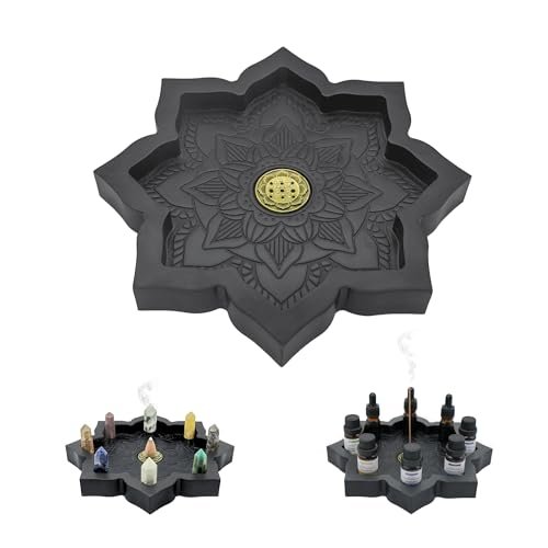 Wooden Lotus Tray, Incense Burner for Stick/Cone, Rocks...