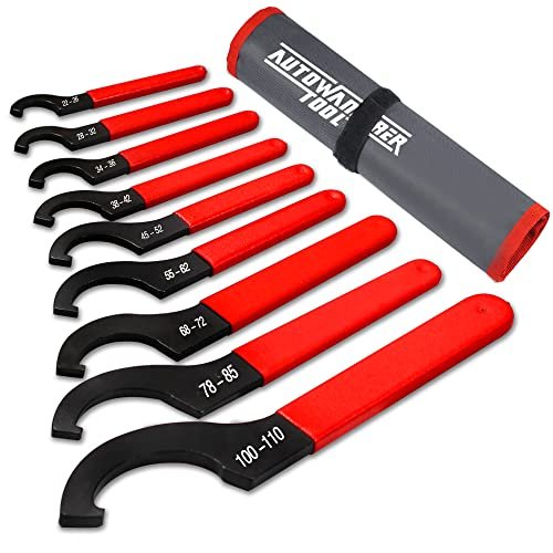 AutoWanderer Tool 9Pcs Coilover Spanner Wrench Set,...
