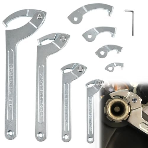 Sunluway Adjustable Pin Spanner Wrench Tool Set, 9 Pack C...
