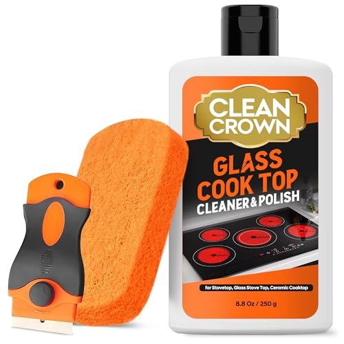 CleanCrown Cooktop Cleaner Kit (8.8 Oz), Glass Stovetop...