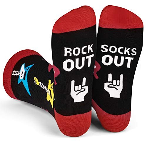 Lavley Rock Out Socks Out Guitar Socks - Funny Gifts...