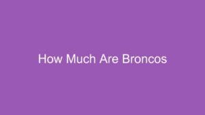 Read more about the article How Much Are Broncos