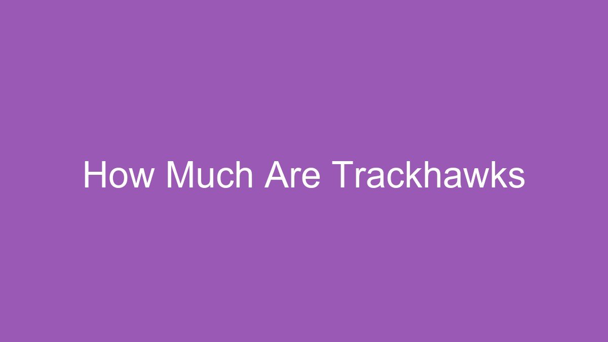 How Much Are Trackhawks