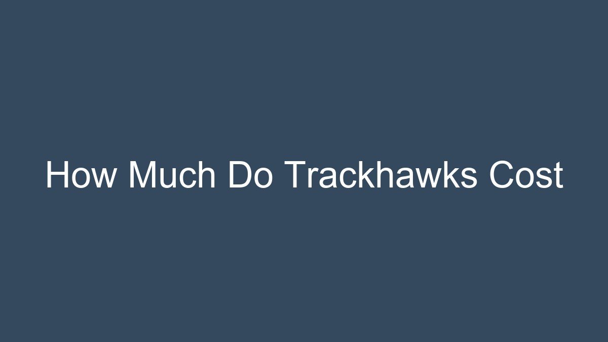 You are currently viewing How Much Do Trackhawks Cost
