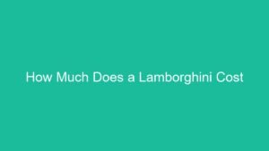 Read more about the article How Much Does a Lamborghini Cost