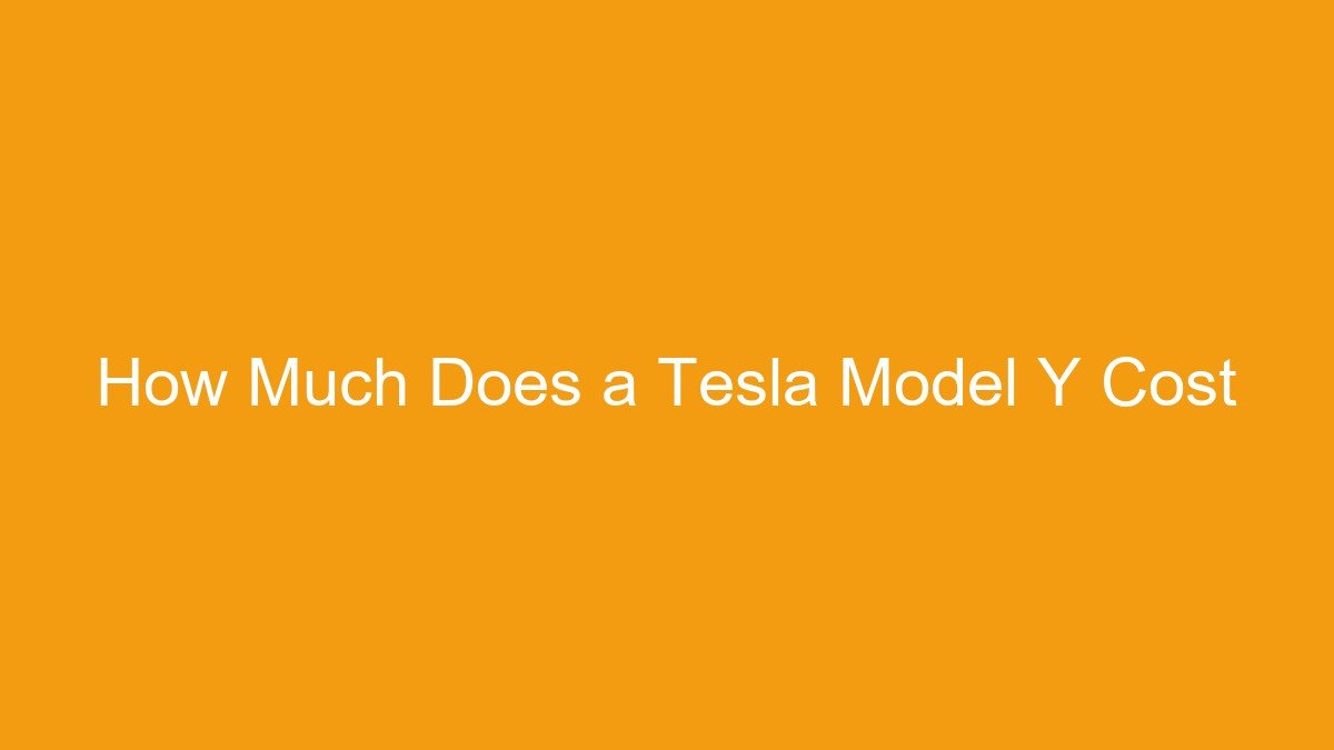 How Much Does a Tesla Model Y Cost