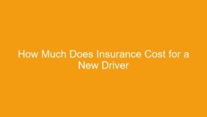 Read more about the article How Much Does Insurance Cost for a New Driver