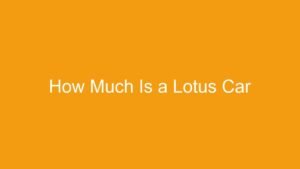 Read more about the article How Much Is a Lotus Car