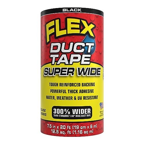 Flex Duct Tape, Super Wide, 7.5 Inches x 20 Feet,...