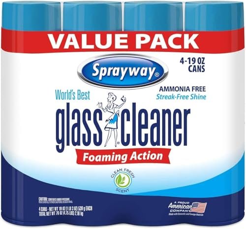 Sprayway 443331 Ammonia Free Glass Cleaner, 19 Oz. (4-Pack)...