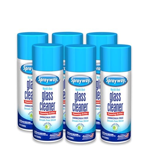 Sprayway Glass Cleaner Foaming Aerosol Spray, 15oz, Pack of...